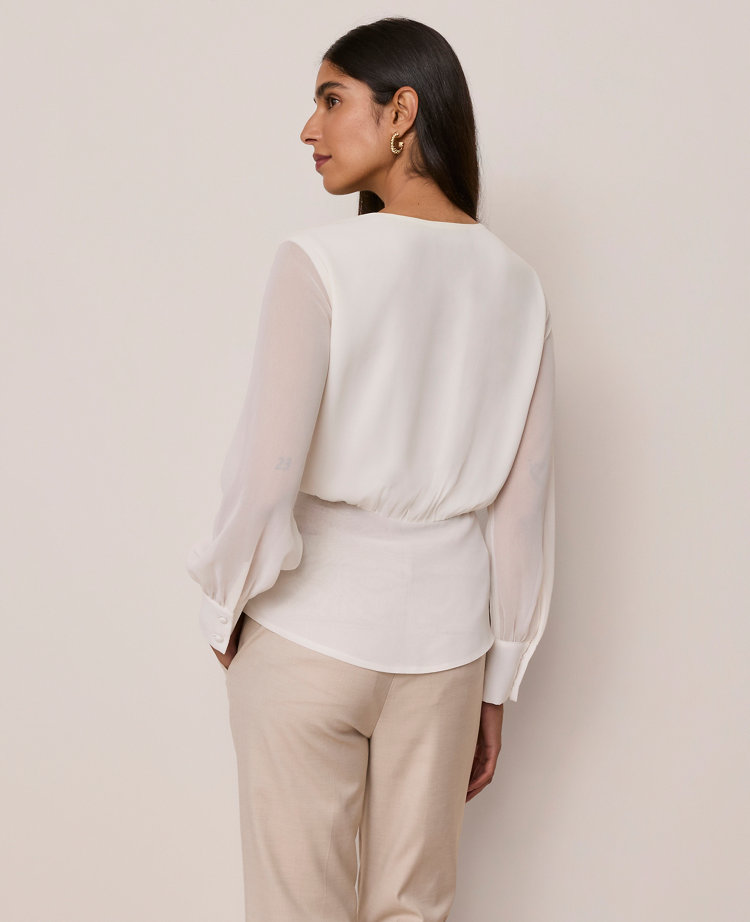 Draped Wrap Blouse