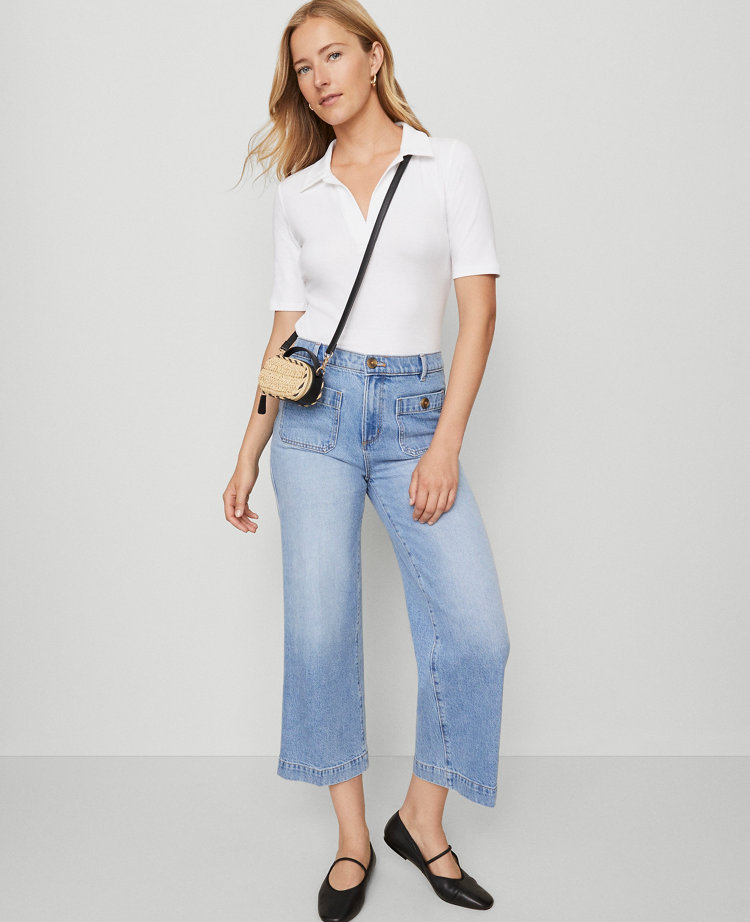 Weekend Collection Split Neck Polo Top