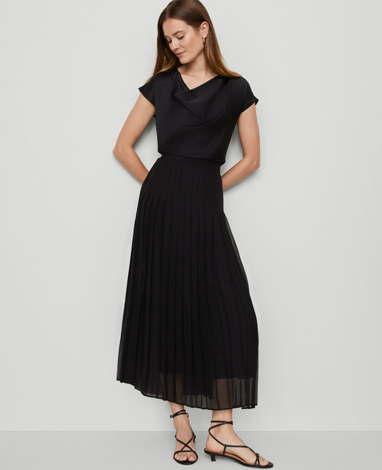Chiffon Pleated Maxi Skirt