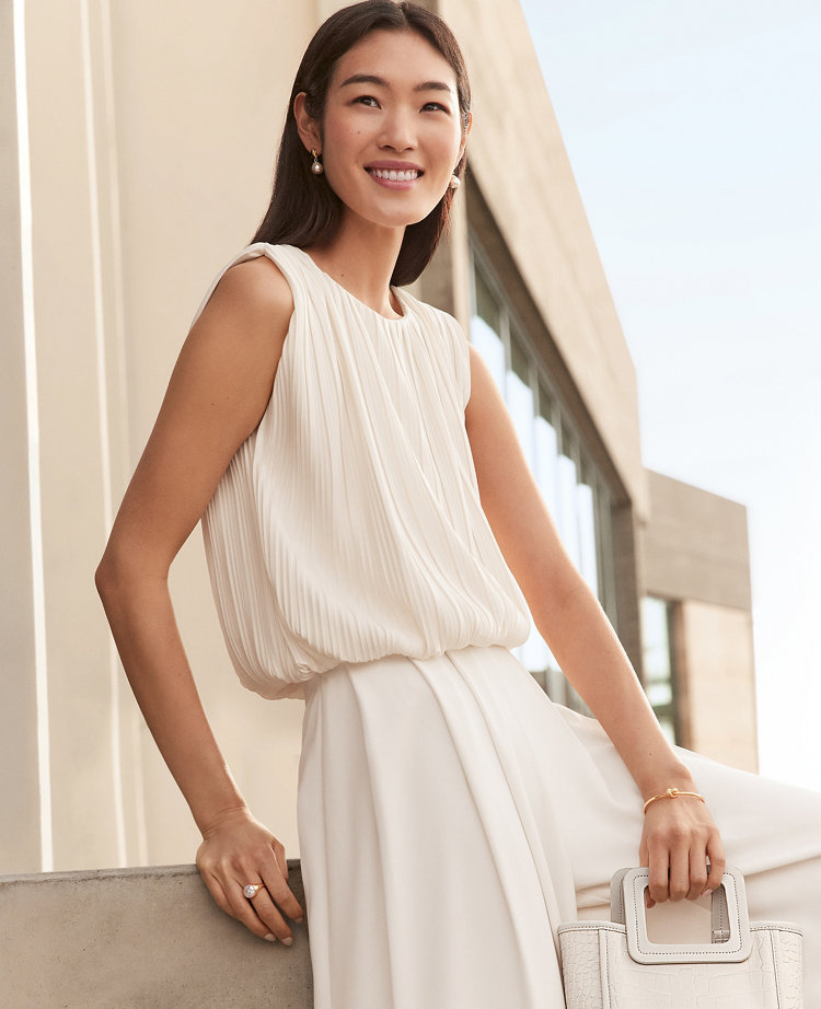 Pleated Bubble Hem Top