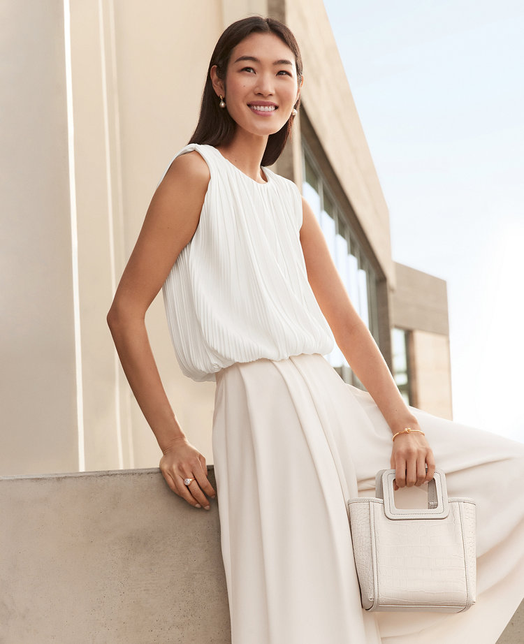 Pleated Bubble Hem Top