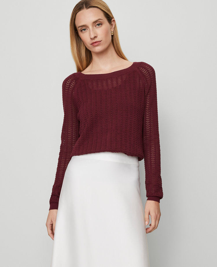 Pointelle Boatneck Sweater