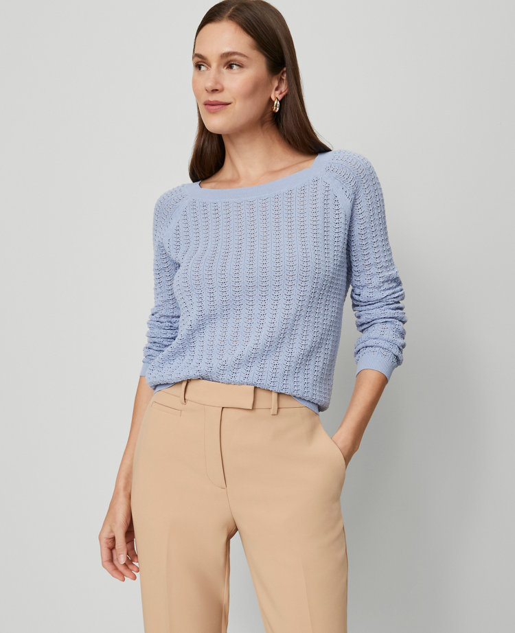 Pointelle Boatneck Sweater