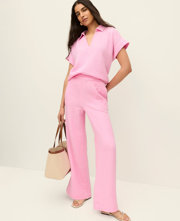 The Pull-On Wide-Leg Pant in Triple Cloth