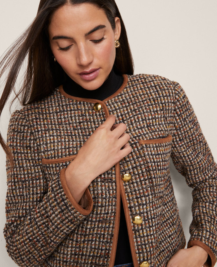 Weekend Collection Tweed Crew Neck Jacket