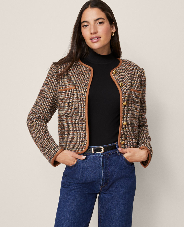 Weekend Collection Tweed Crew Neck Jacket