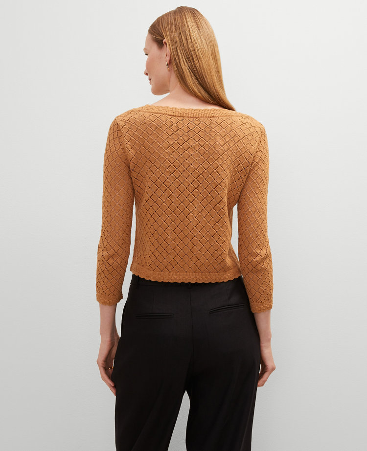 Scalloped Ballet Neck Cardigan