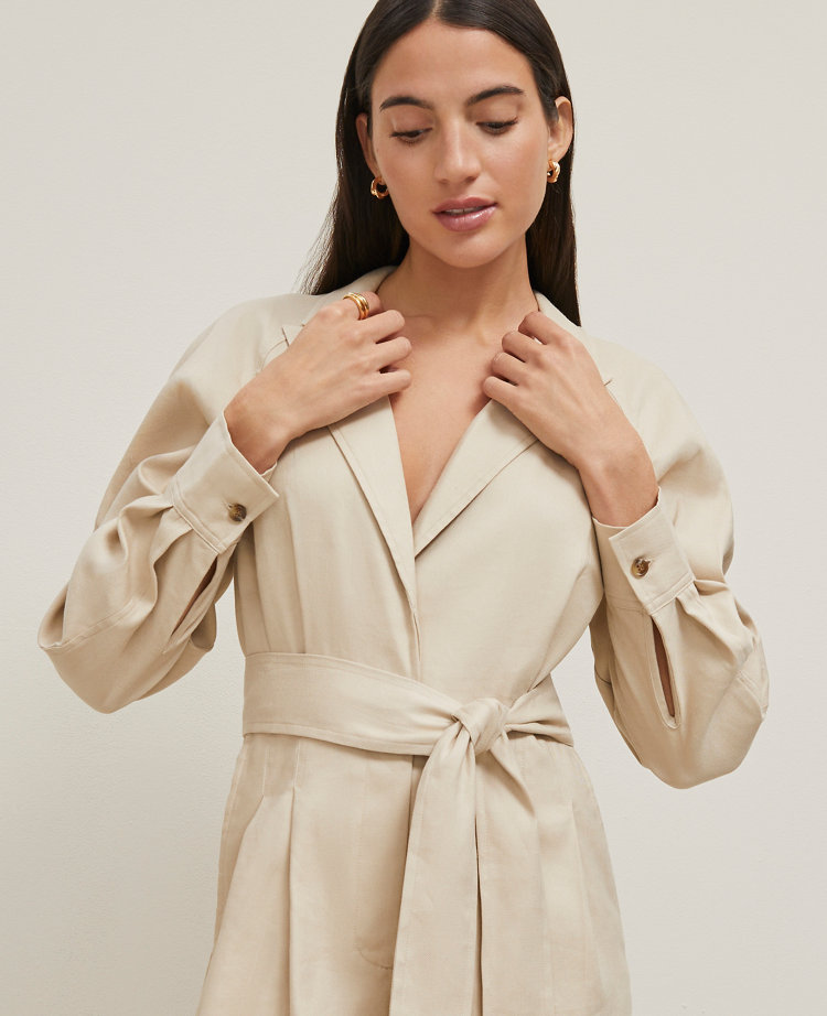 Petite Linen Blend Wide Leg Jumpsuit