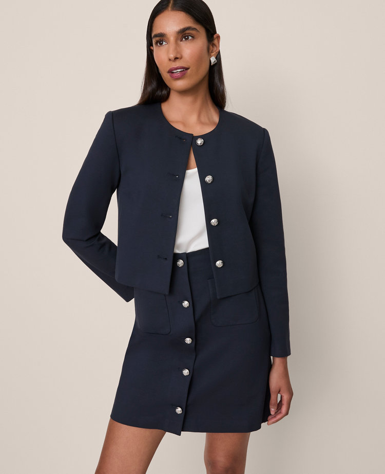 The Crew Neck Jacket in Ponte