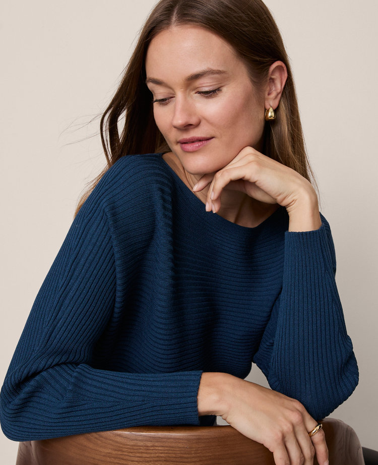Ribbed Boatneck Sweater