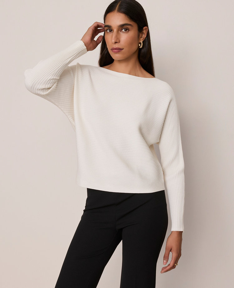 Ribbed Boatneck Sweater