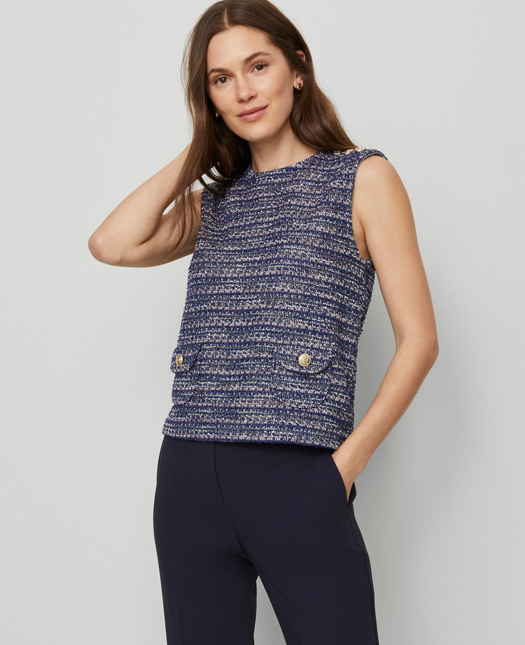 Tweed Patch Pocket Top