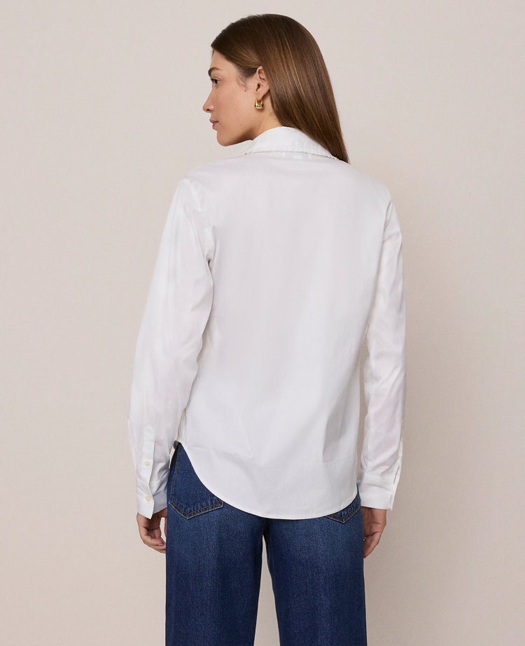 Weekend Collection Ruffle Collar Modern Shirt