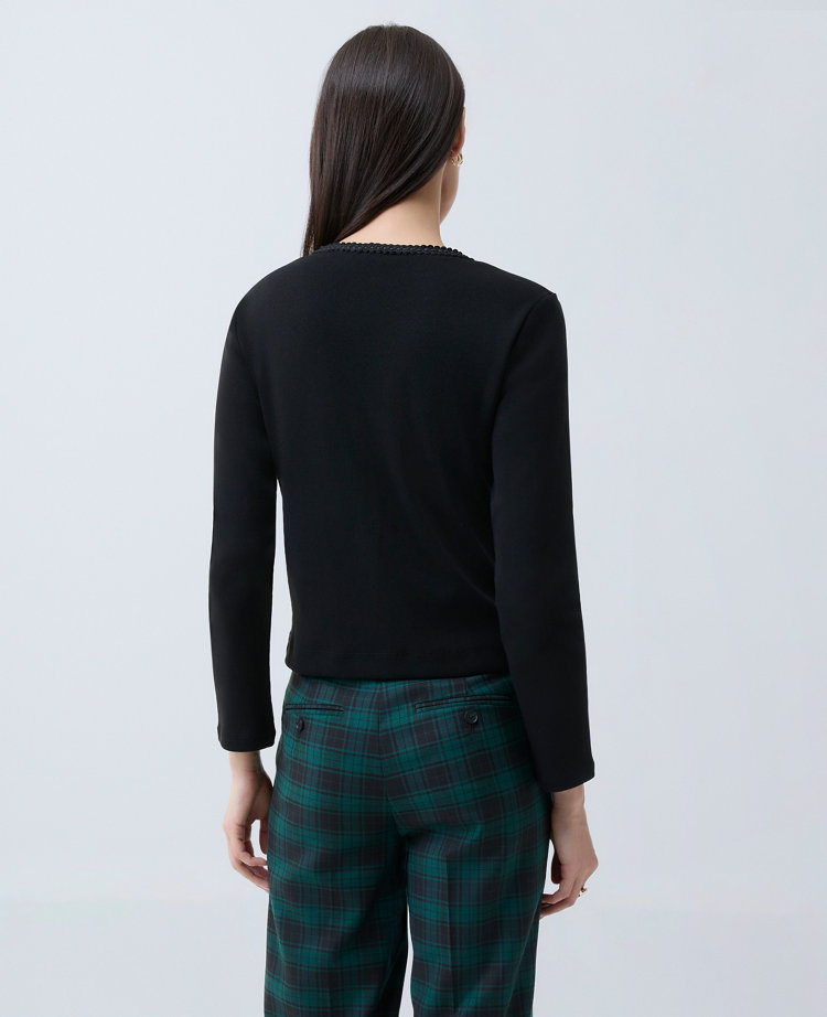 Ann Taylor Braid Trim Knit Jacket In Multi