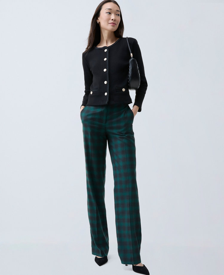 Ann Taylor Braid Trim Knit Jacket In Multi