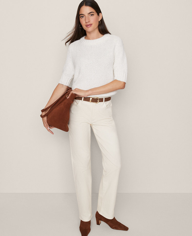 Ann Taylor Weekend Collection Marled Sweater Tee In Neutral