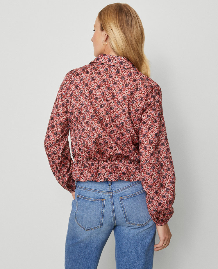 Weekend Collection Floral Tie Waist Popover