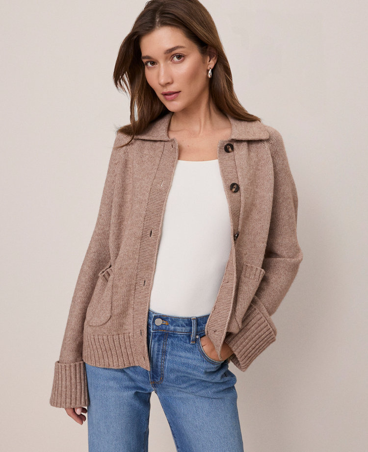 Ann Taylor Weekend Collection Collared Cardigan