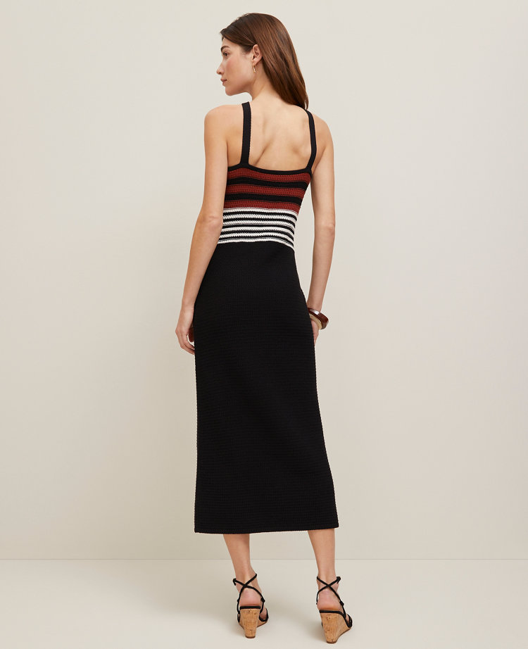 Petite Crochet Halter Sweater Dress