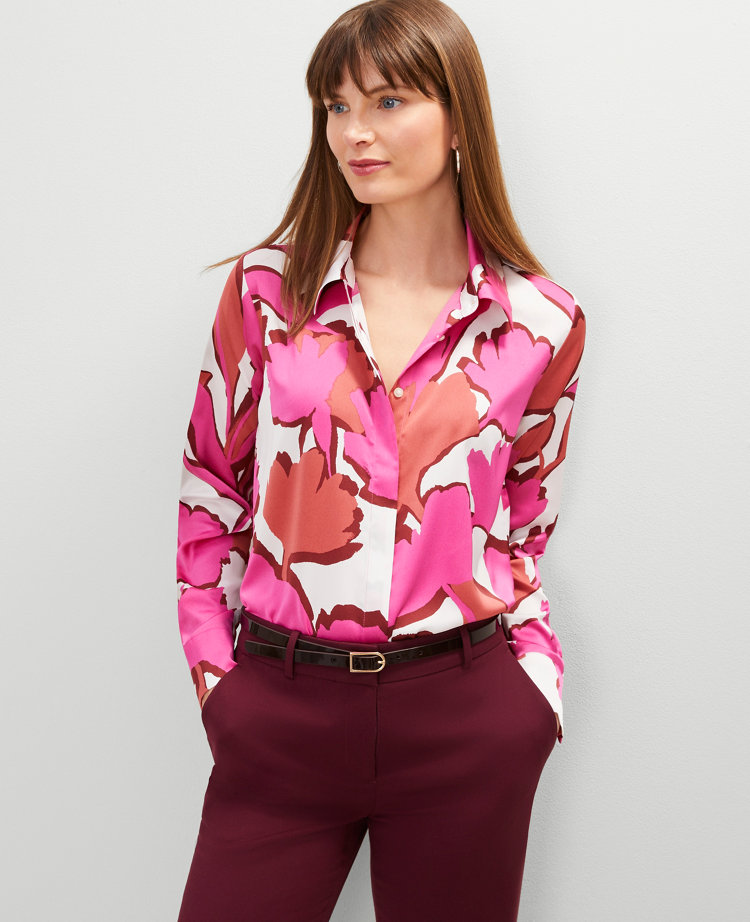 Floral Satin Essential Shirt