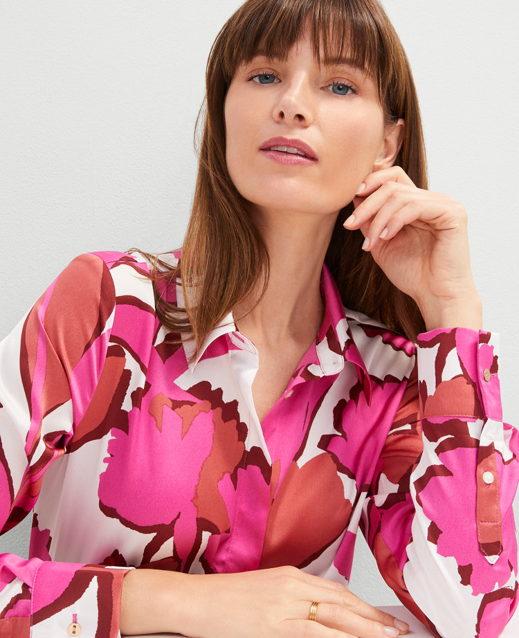 Floral Satin Essential Shirt