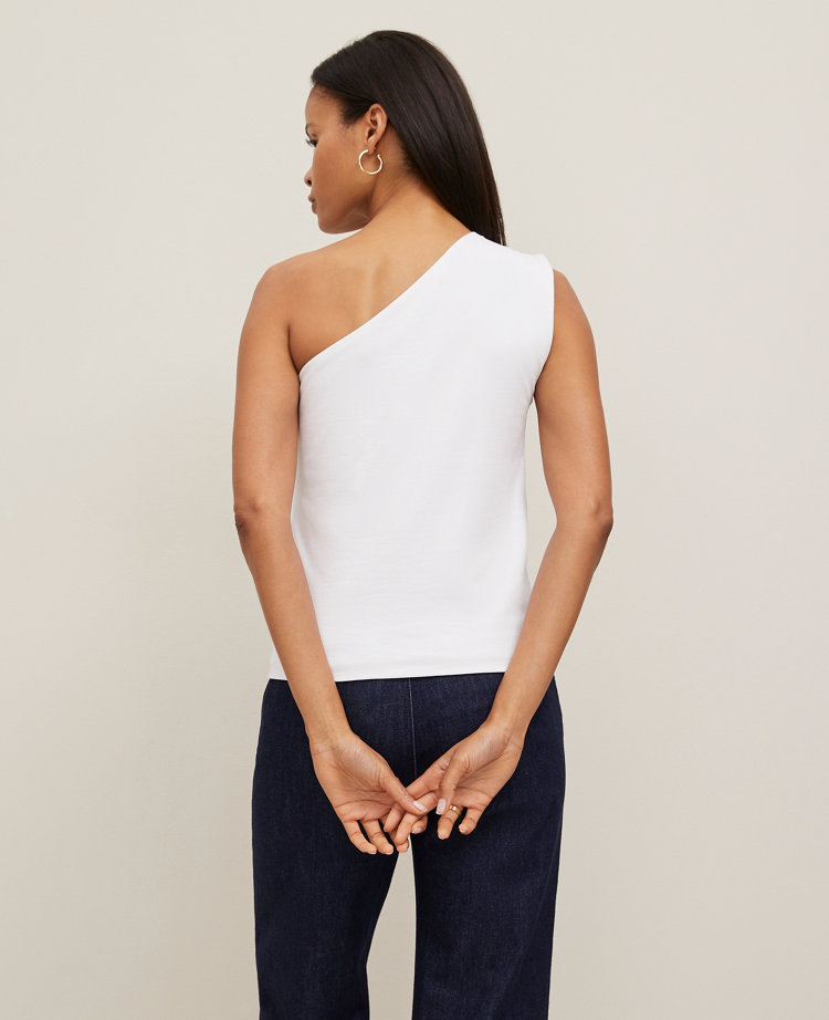 Petite Ruched One-Shoulder Top
