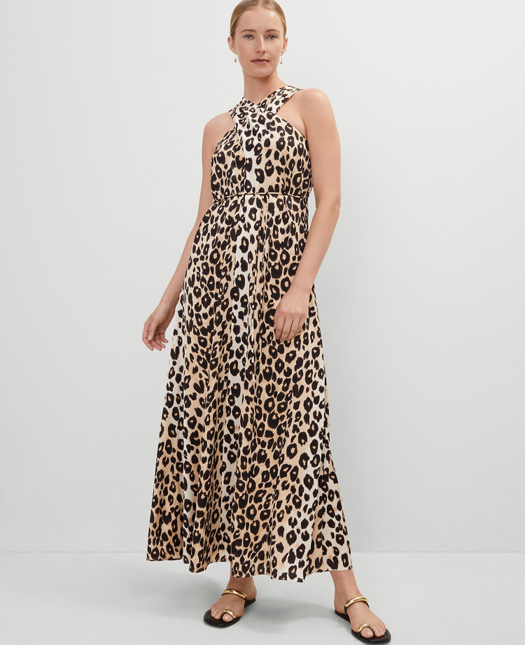 Animal Print Halter Maxi Dress