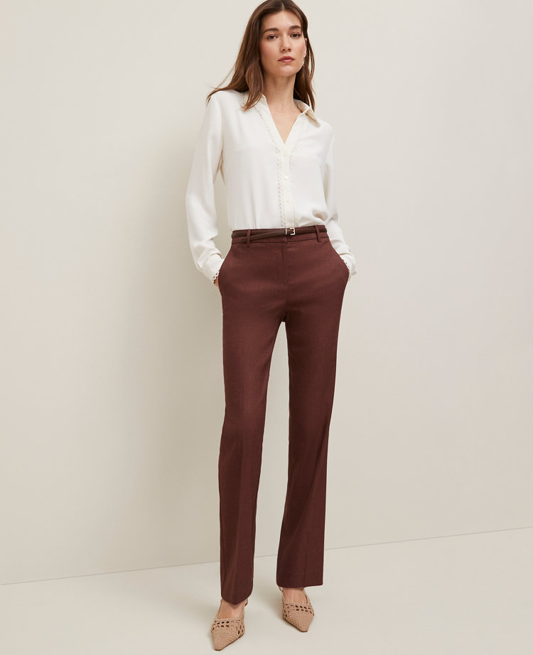 The Sophia Straight Pant in Linen Twill