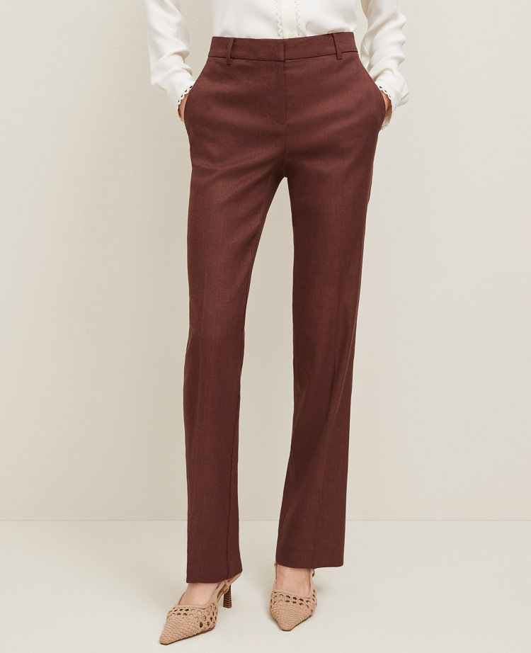 The Sophia Straight Pant in Linen Twill