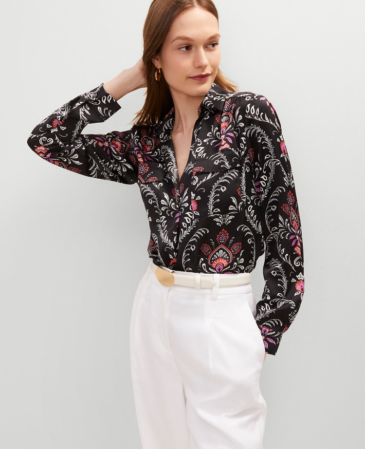 Petite Floral Camp Shirt