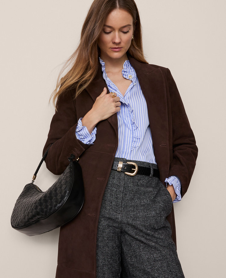 Striped Ruffle Collar Blouse
