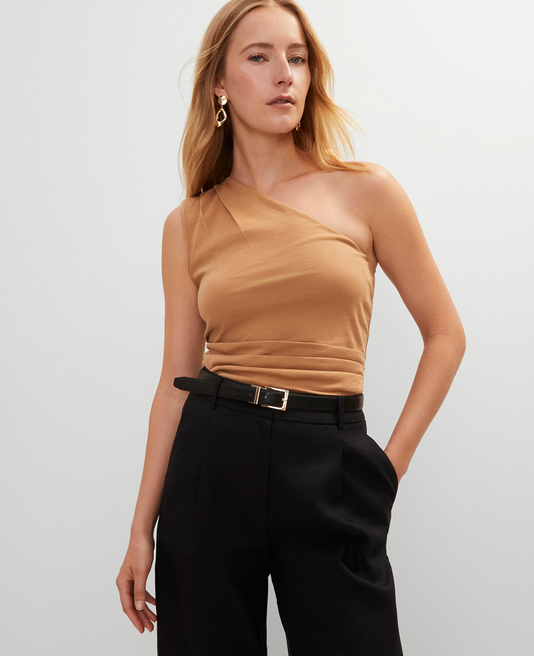 Ann Taylor Petite Ruched One Shoulder Top