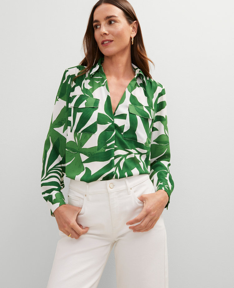 Petite Floral Camp Shirt
