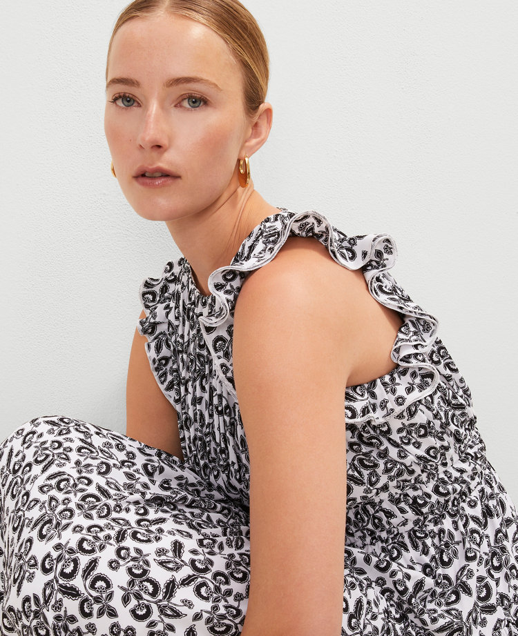 Floral Ruffle Midi Dress