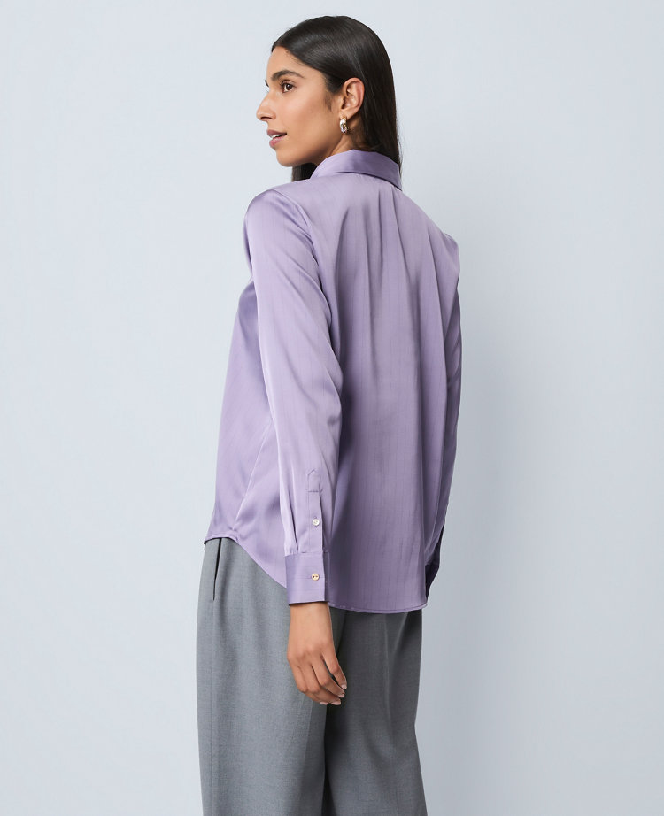 Pinstriped Satin Essential Shirt