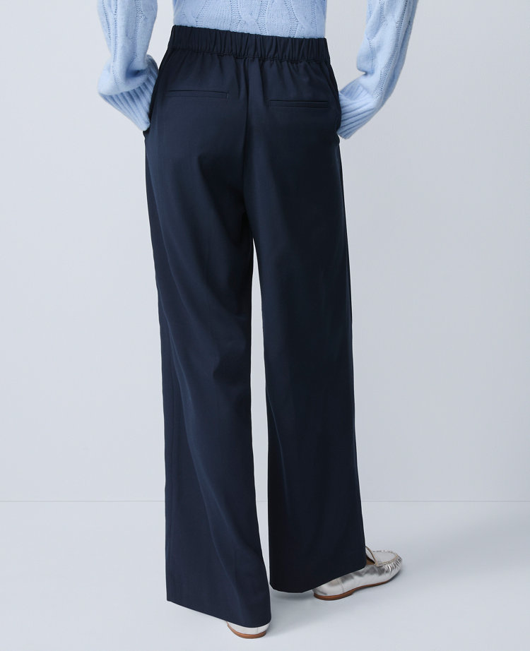 Ann Taylor Petite Wide-leg Jogger Pant In Blue
