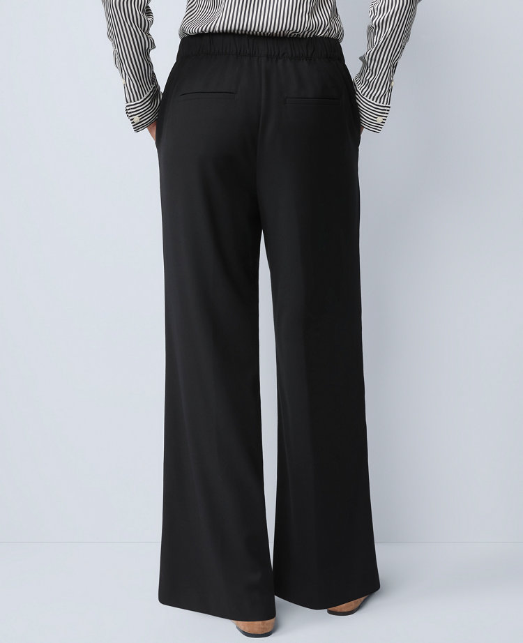 Ann Taylor Petite Wide-leg Jogger Pant In Black