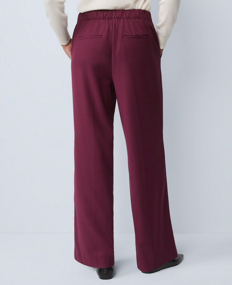 Ann Taylor Petite Wide-leg Jogger Pant In Purple