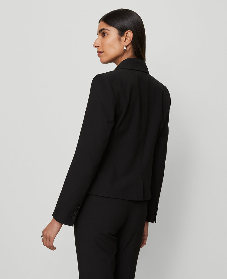 The Petite Shorter Two Button Blazer in Bi-Stretch Twill