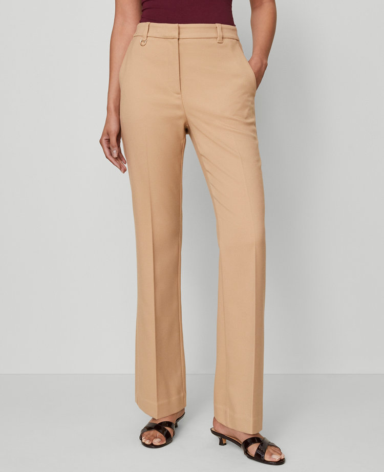 Ann Taylor The Petite Slim Flare Trouser Pant In Brown