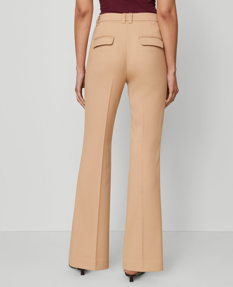 Ann Taylor The Petite Slim Flare Trouser Pant In Brown