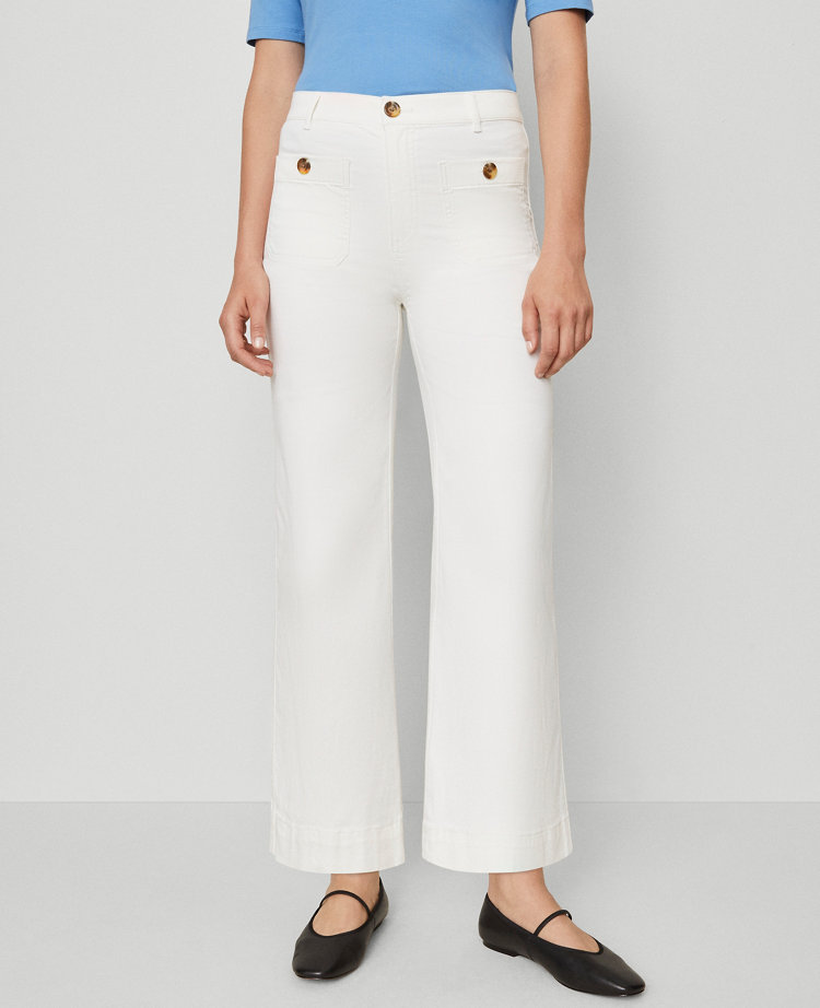 Petite Weekend Collection Sateen Patch Pocket Pant