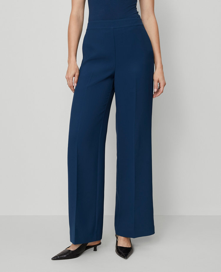 The Wide-Leg Pant in Fluid Crepe - Curvy Fit