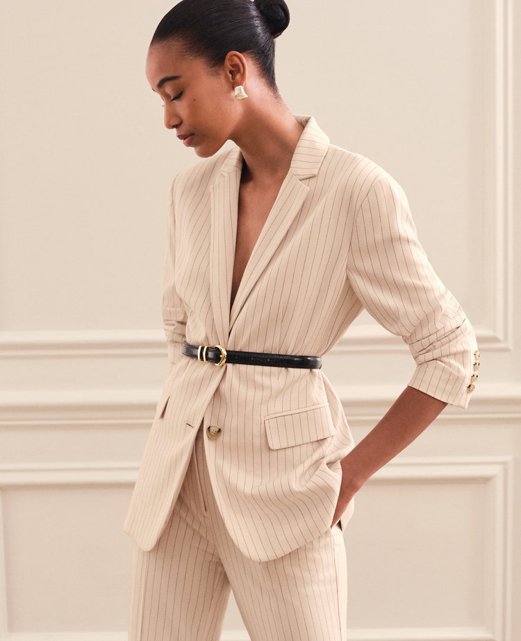 The Petite Greenwich Blazer in Pinstripe