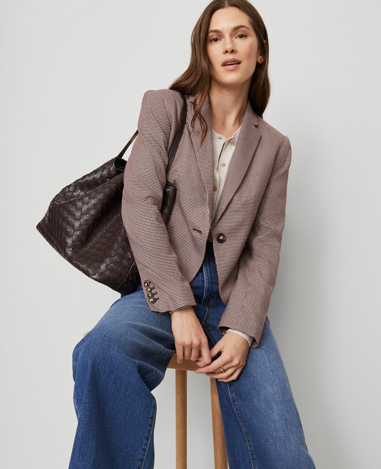 The Petite Newbury Blazer in Houndstooth
