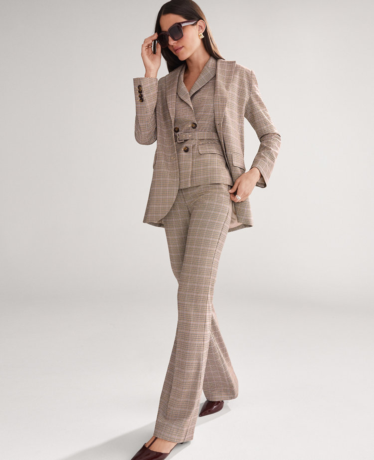 The Petite Flare Trouser Pant in Plaid