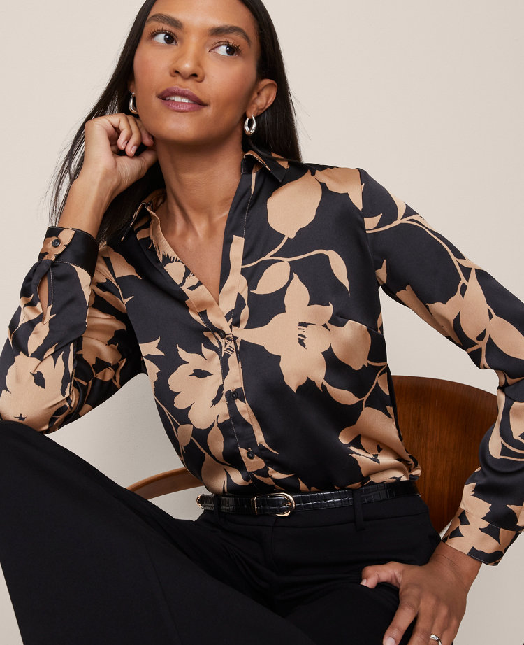 Floral Satin Essential Shirt