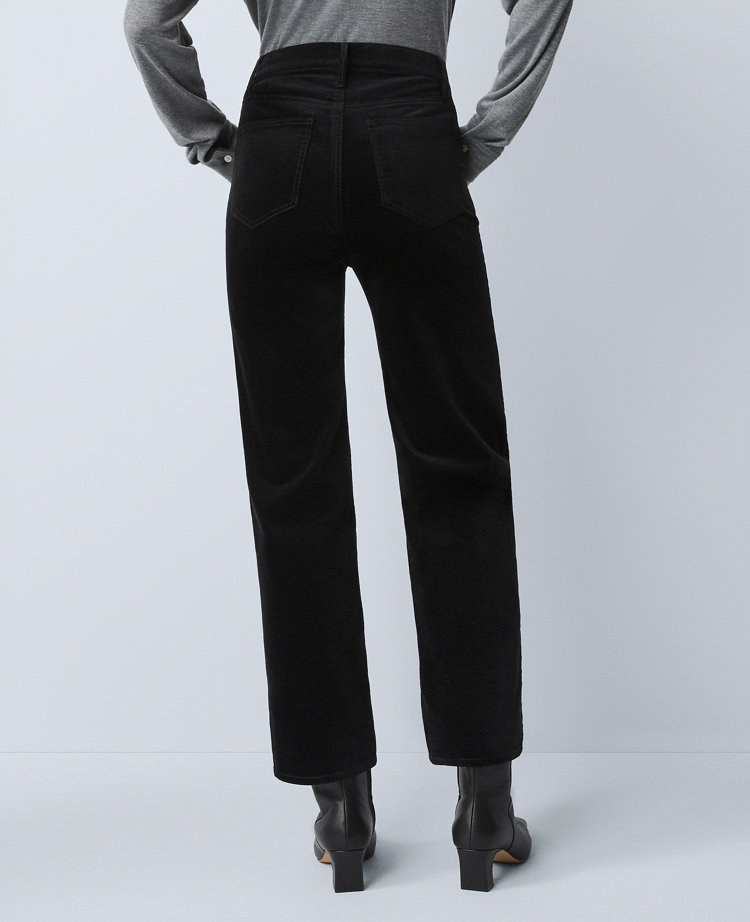 Ann Taylor Weekend Collection Stretch Velvet Pant In Black