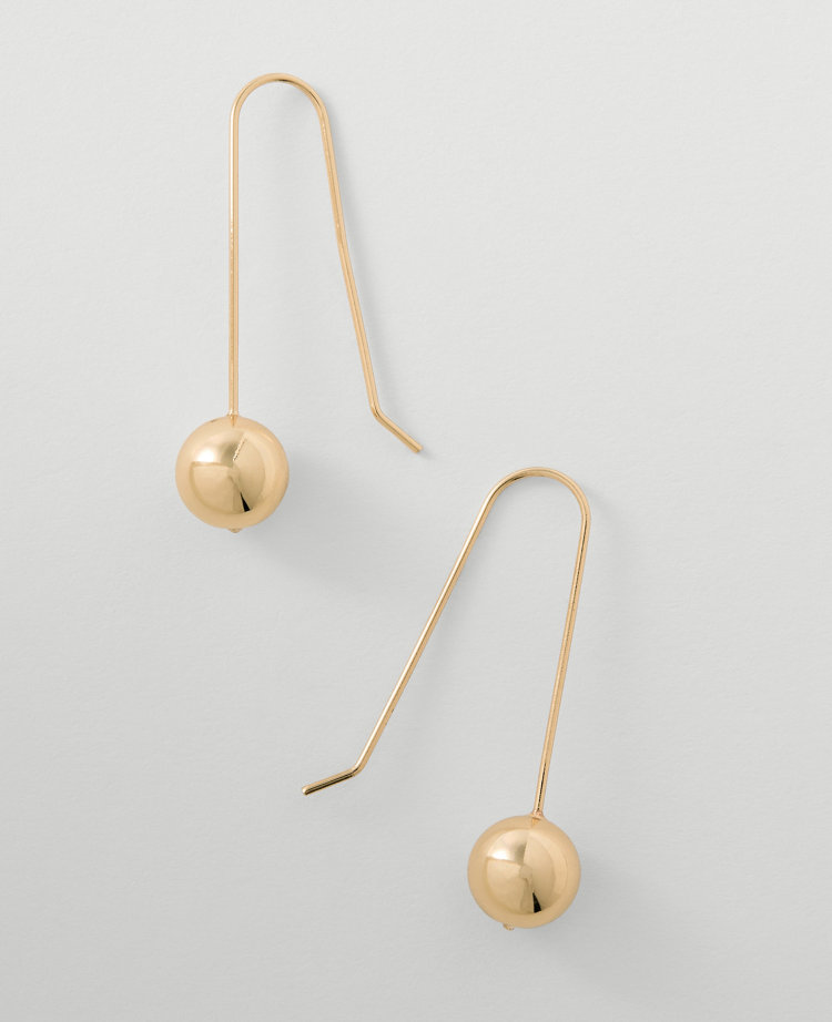 Ann Taylor Metal Ball Drop Earrings In Gold