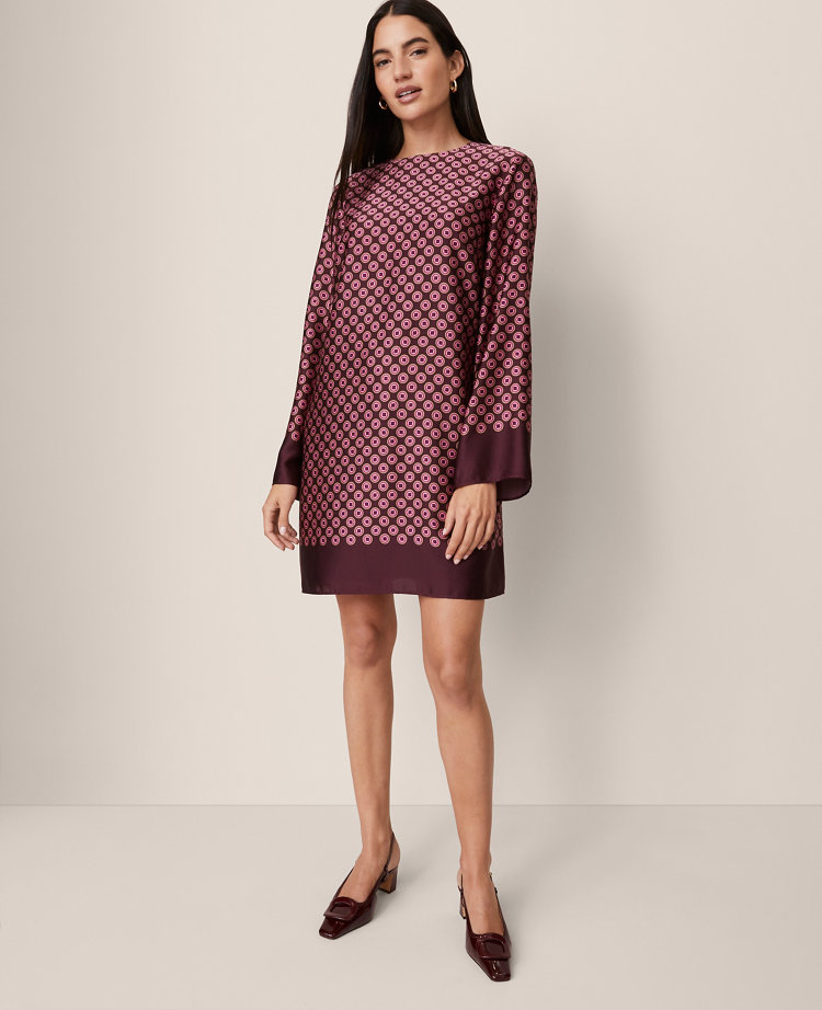 Geo Satin Shift Dress